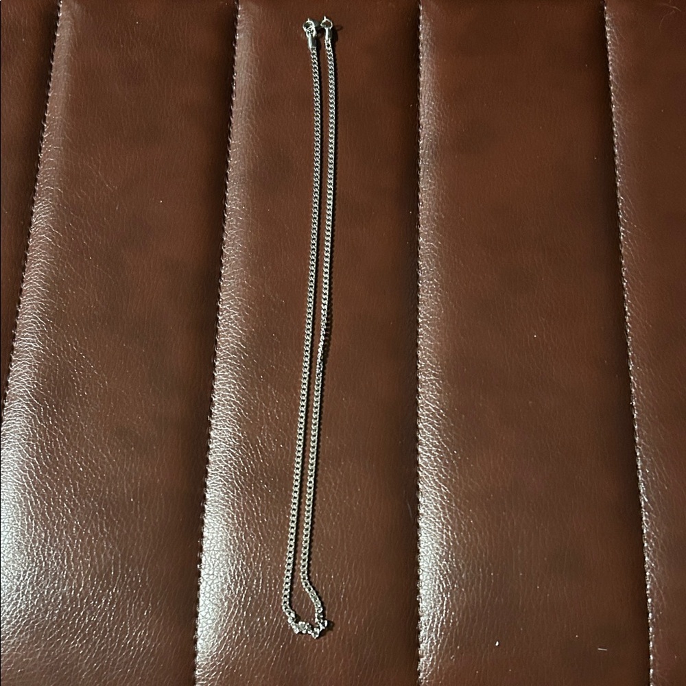 20” rhodium over stainless steel mini Cuban link chain
